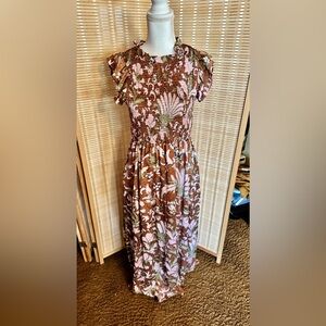 Meloday Maxi Dress Black Pink and Green Size Large